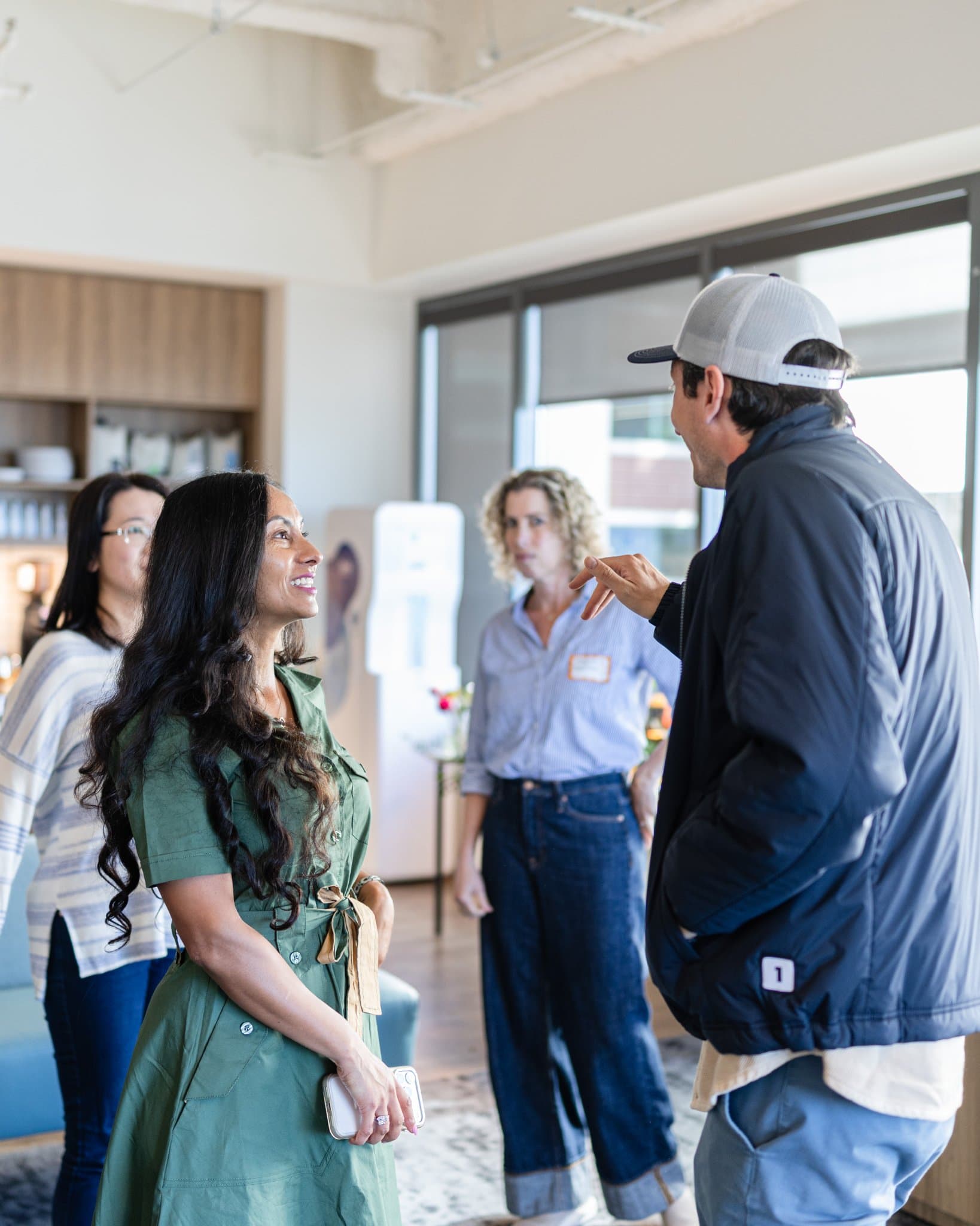 Nicolas Kopp of Rillet chatting with attendees after the panel at Airwallex's Beyond the Hype: AI and the Future of Finance breakfast fireside chat at the Airwallex San Francisco office by JY Studio