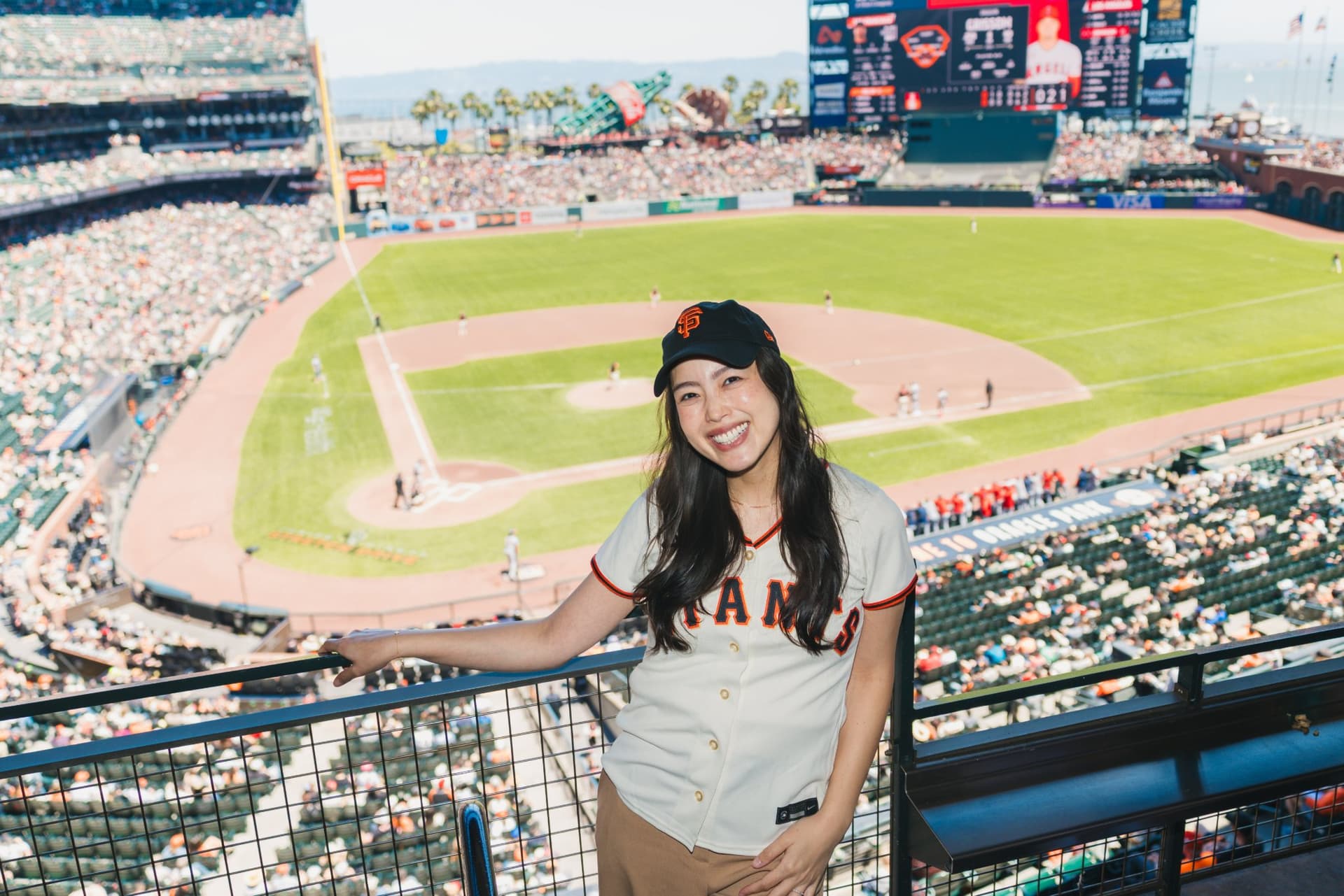 SF Giants game action viewed from the Airwallex suite at Oracle Park in San Francisco by JY Studio