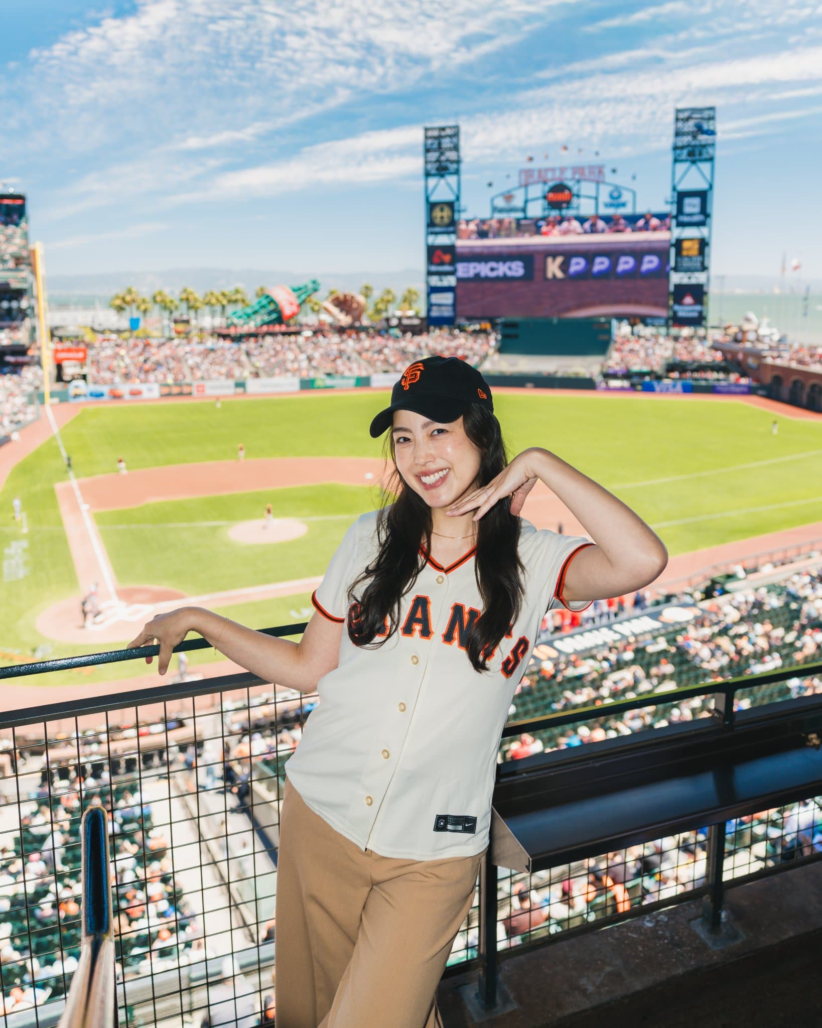 Airwallex branding and signage inside the corporate suite at Oracle Park in San Francisco by JY Studio