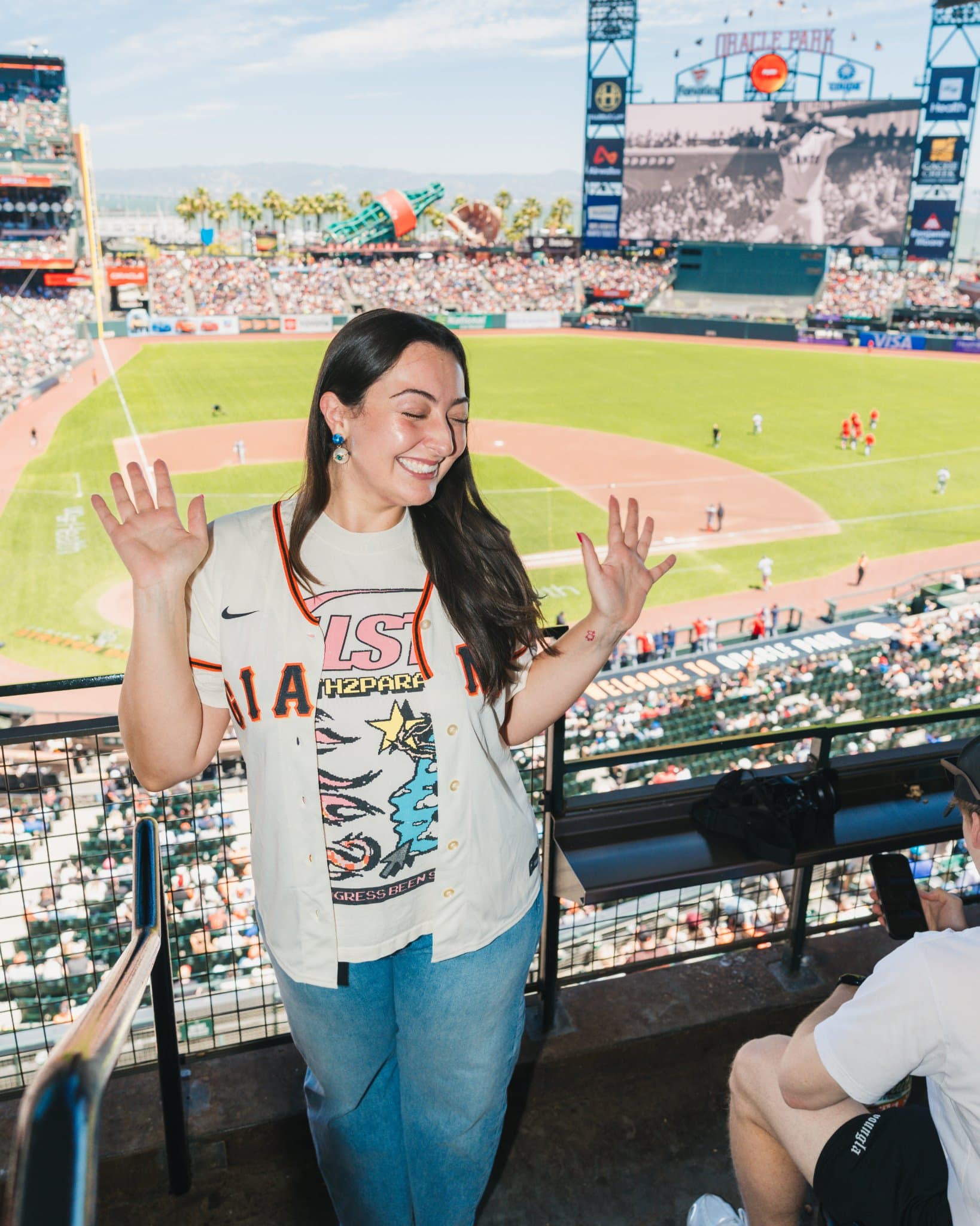Airwallex team members hosting guests at the SF Giants suite event in San Francisco by JY Studio