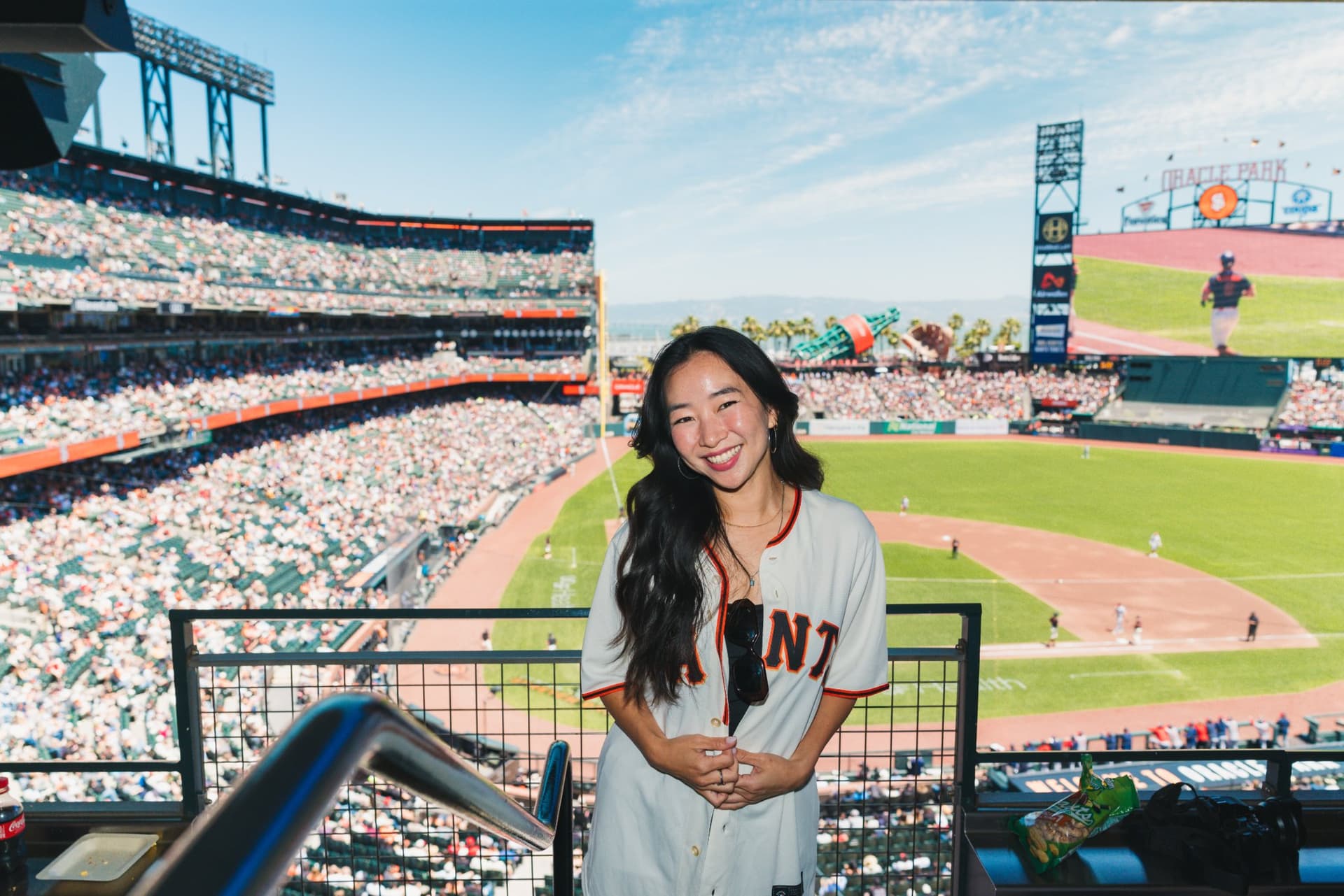 Airwallex x SF Giants suite atmosphere overlooking the field at Oracle Park in San Francisco by JY Studio