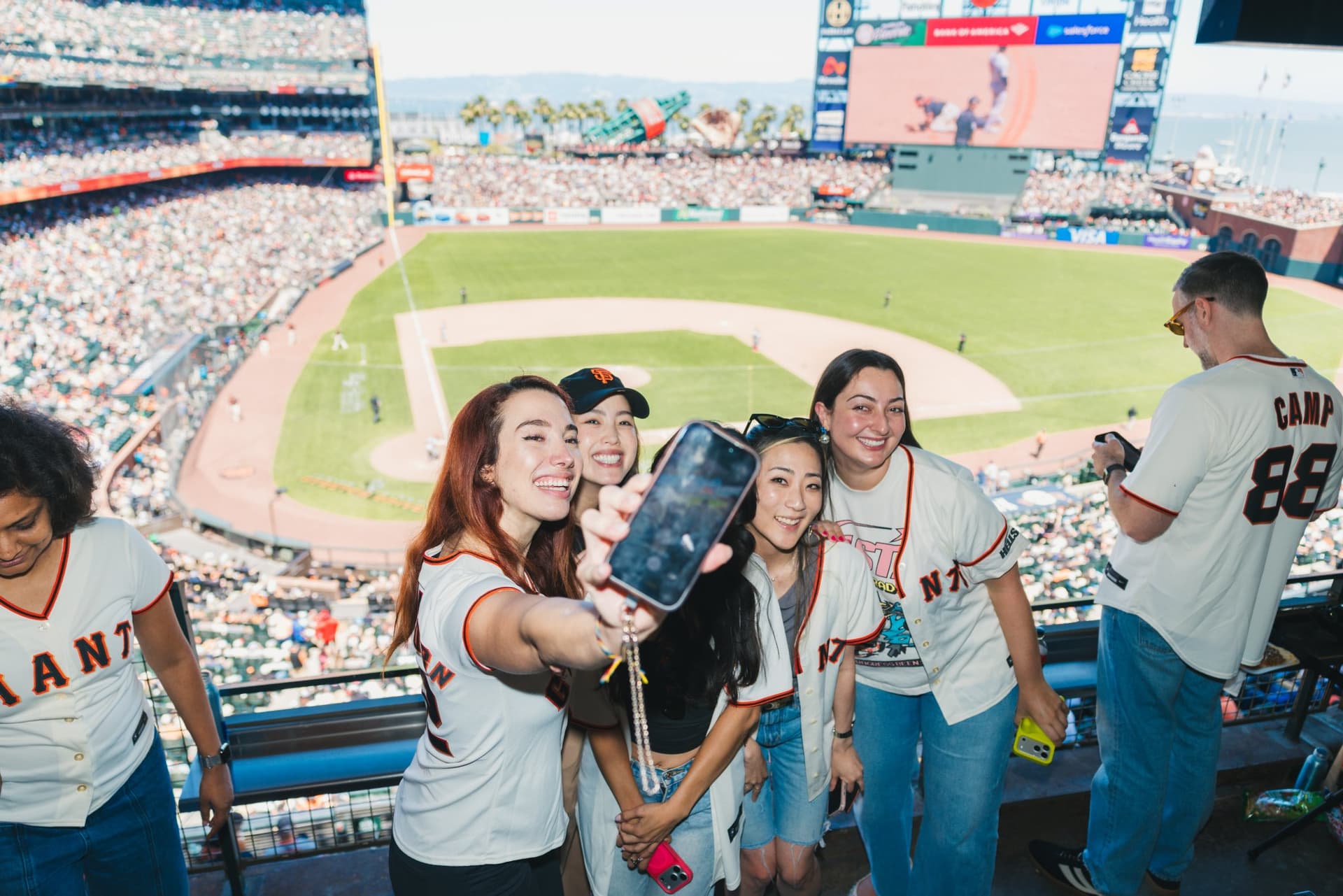 SF Giants game action viewed from the Airwallex suite at Oracle Park in San Francisco by JY Studio