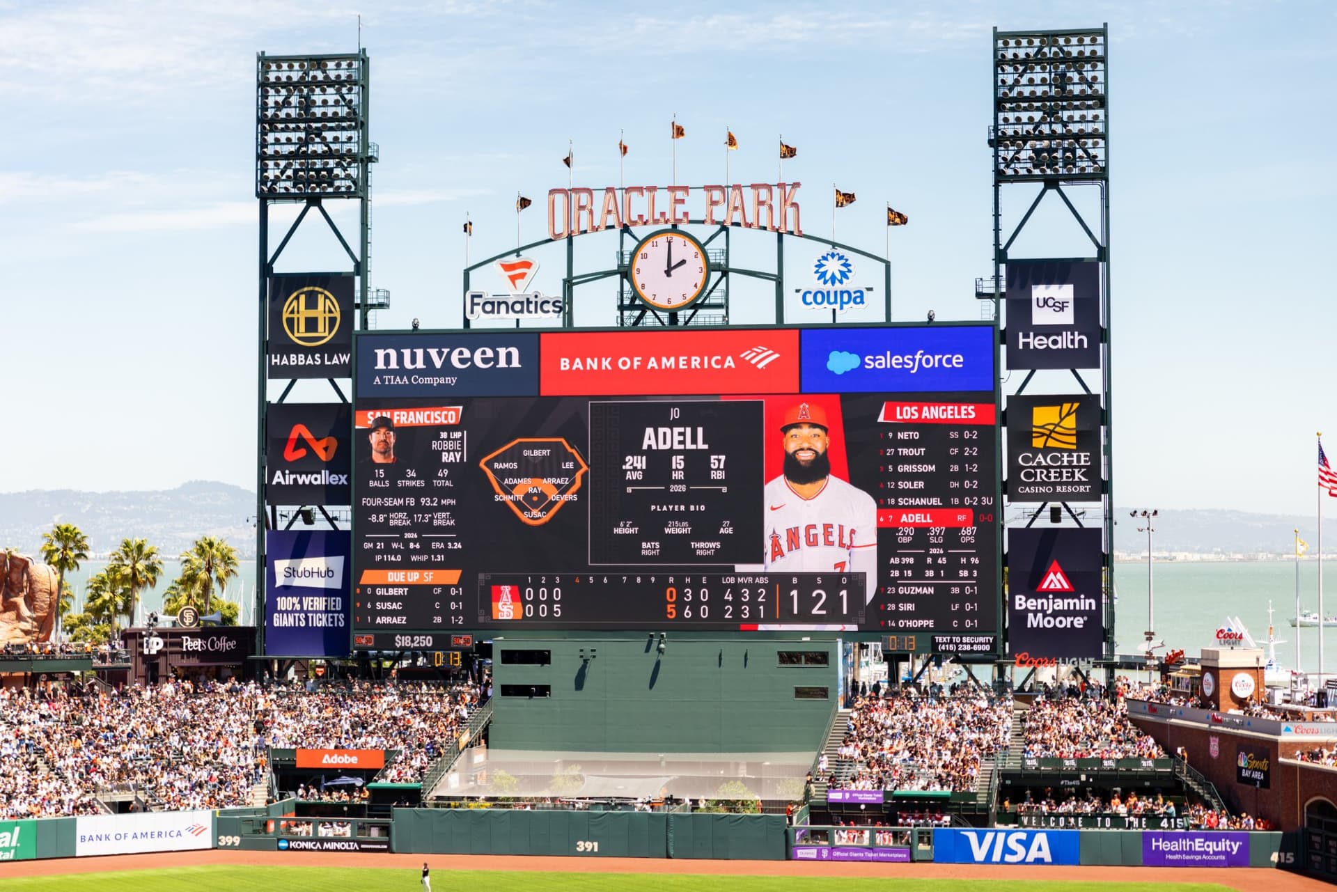 Group portrait of guests at the Airwallex x SF Giants suite event at Oracle Park in San Francisco by JY Studio