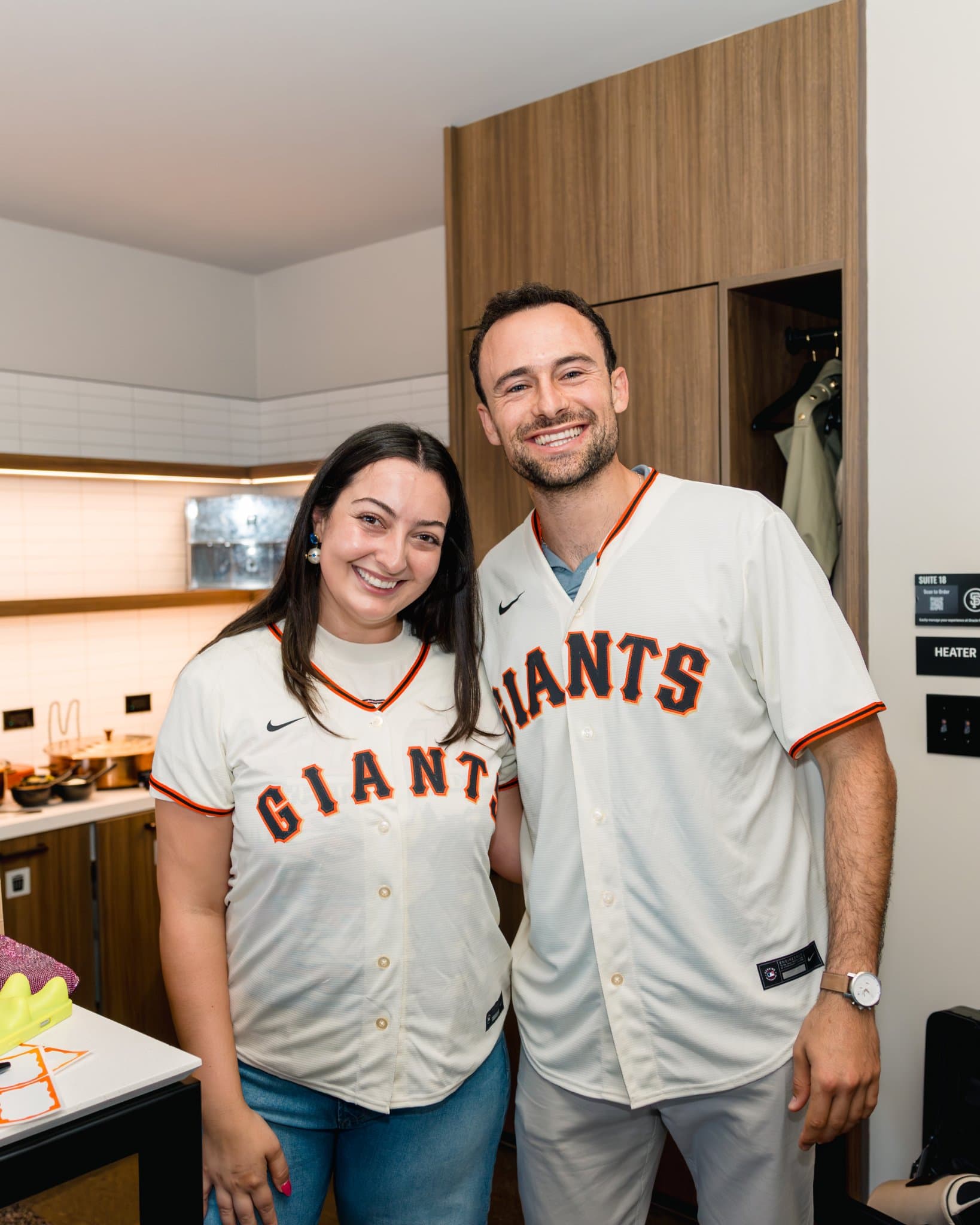Airwallex team members hosting guests at the SF Giants suite event in San Francisco by JY Studio