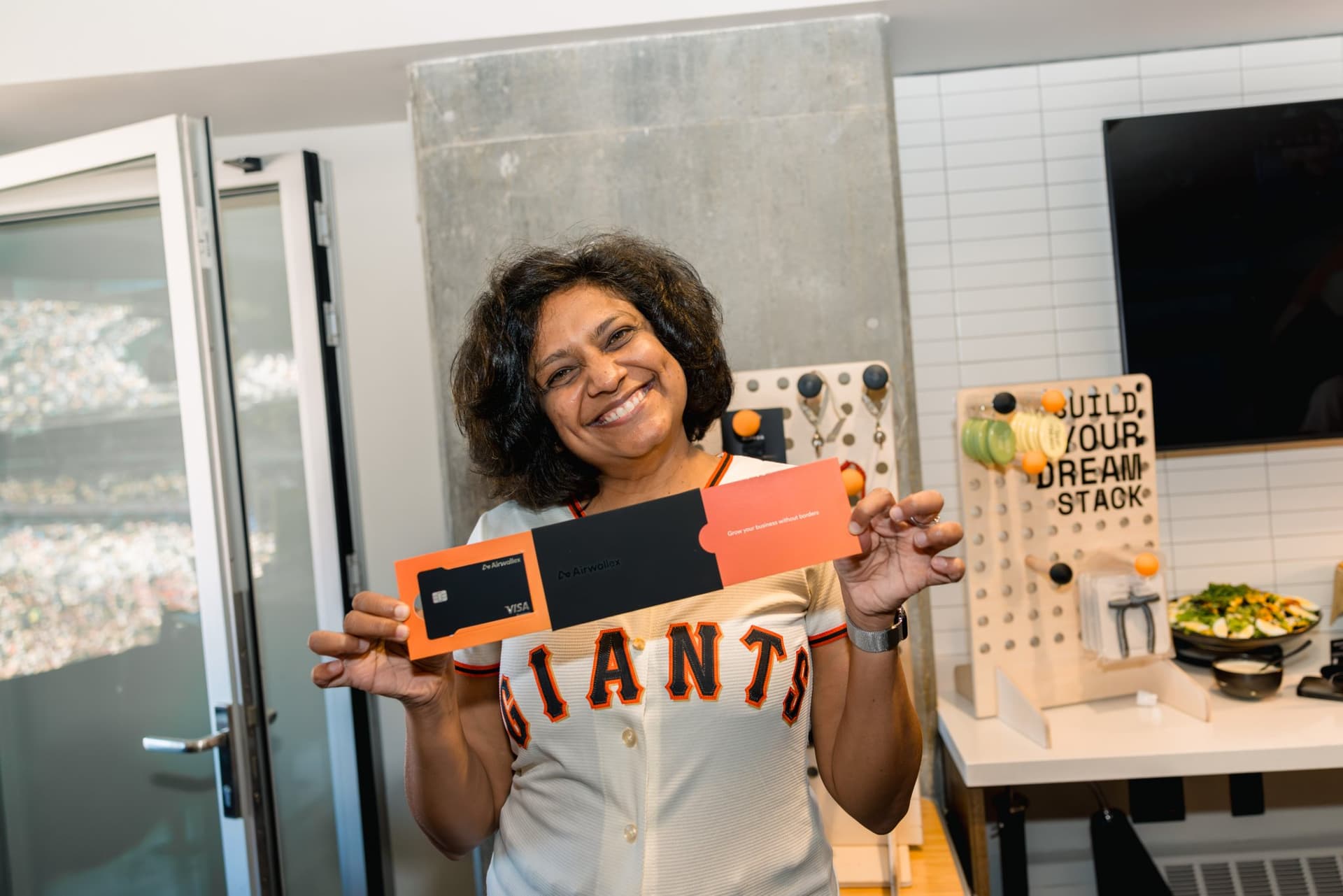 Custom EBD bar setup for the "Build Your Dream Stack" activation at the Airwallex SF Giants suite by JY Studio