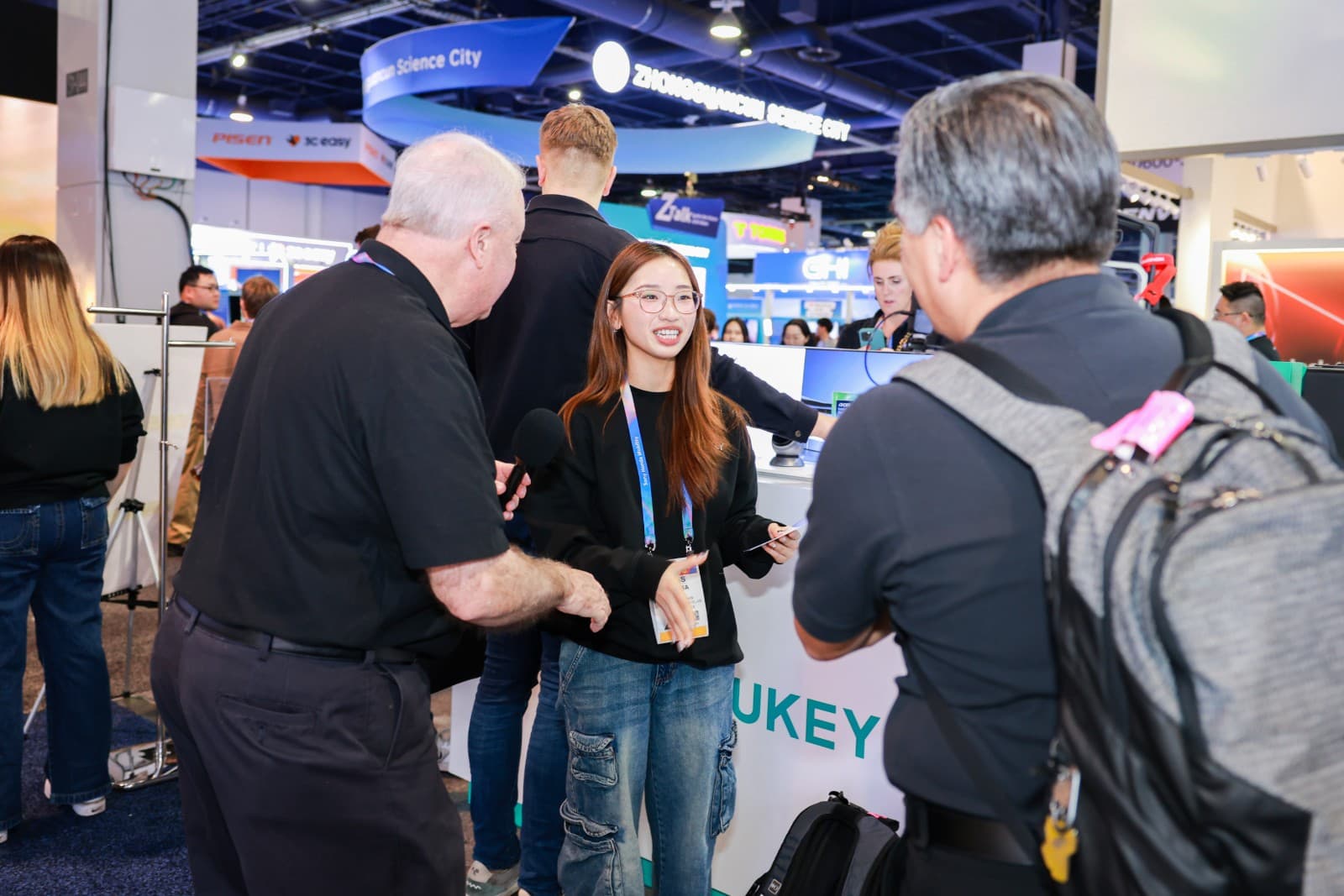 AUKEY booth visitors at CES 2026 in Las Vegas by JY Studio