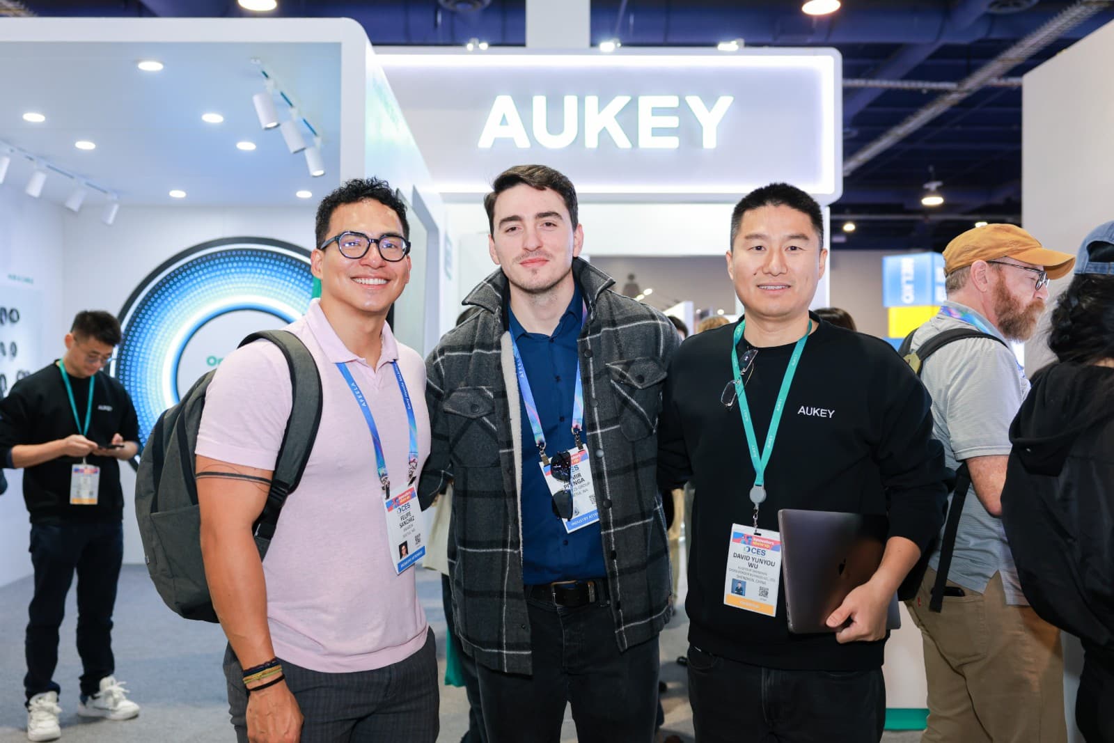 AUKEY brand exhibition and booth design at CES 2026 consumer electronics show in Las Vegas by JY Studio