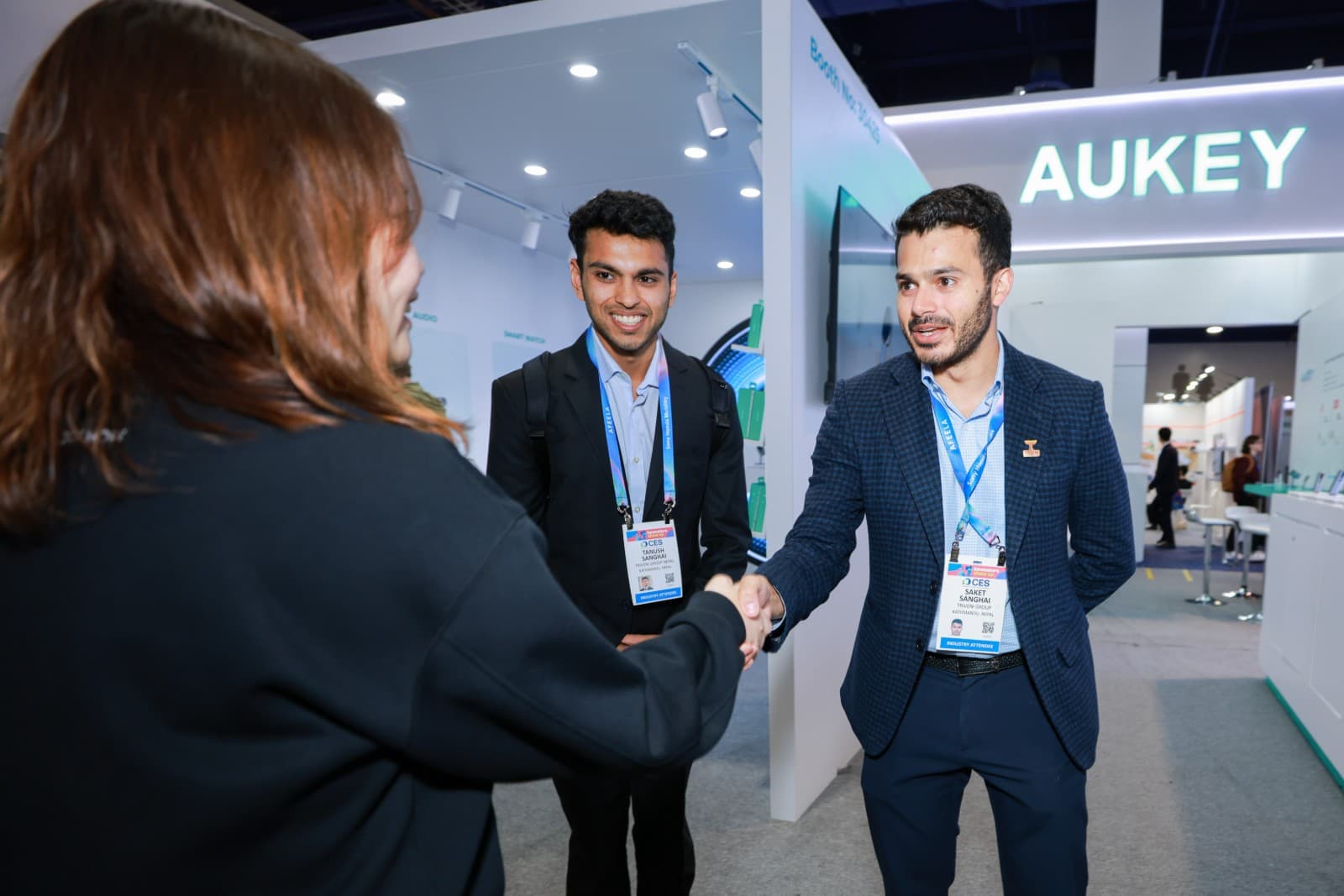 Tech expo photography at AUKEY CES 2026 booth in Las Vegas by JY Studio