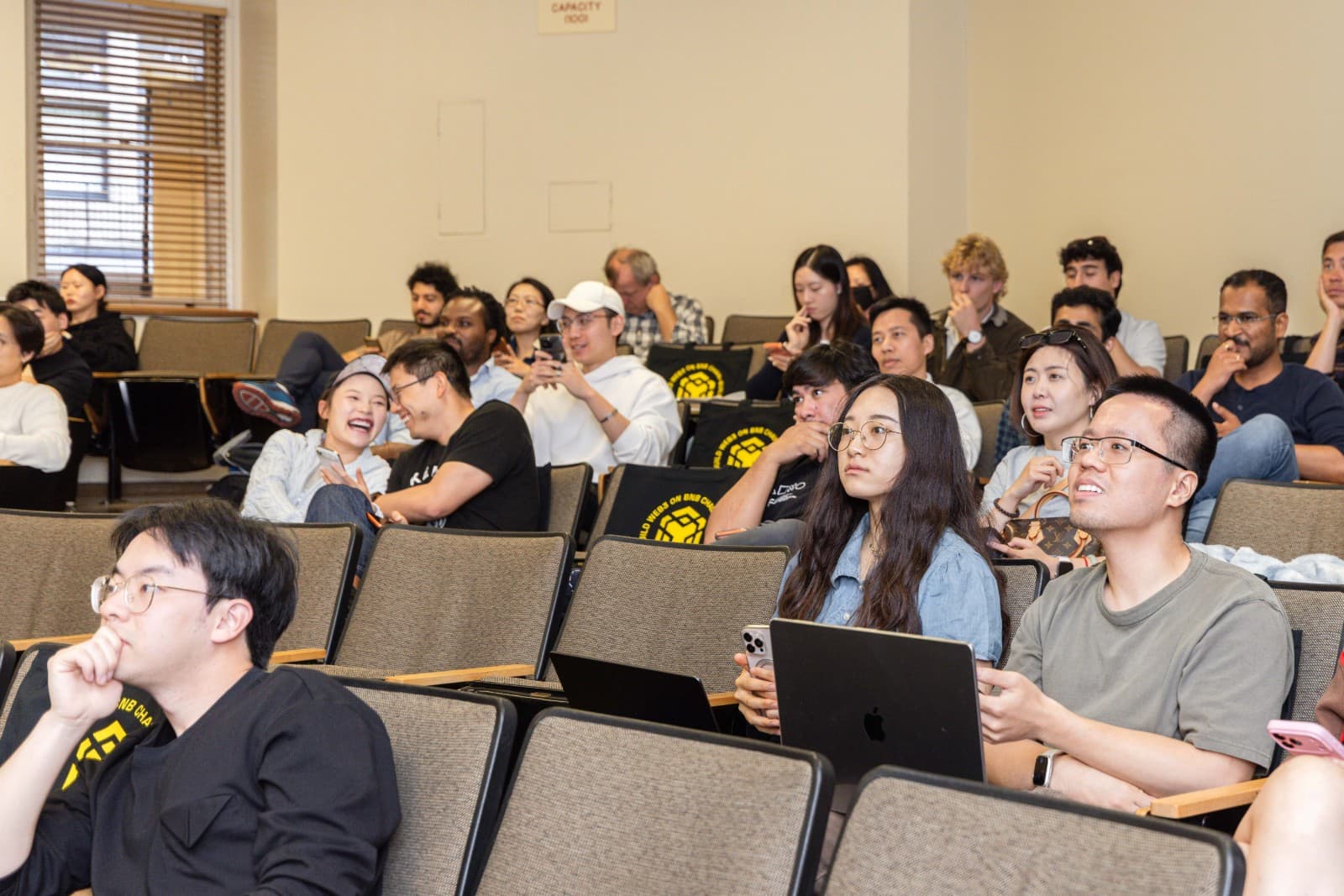 Technical presentation on smart contract development at BNB Chain event at Stanford by JY Studio