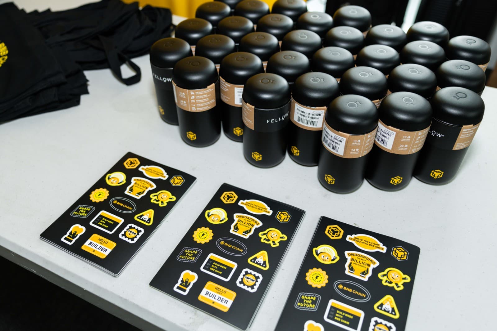 Binance BNB Chain University Tour group photo with speakers and organizers at Stanford campus by JY Studio