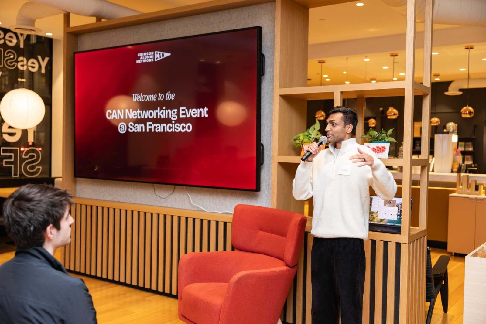 Attendees enjoying cocktail reception at CAN Networking Event in San Francisco by JY Studio