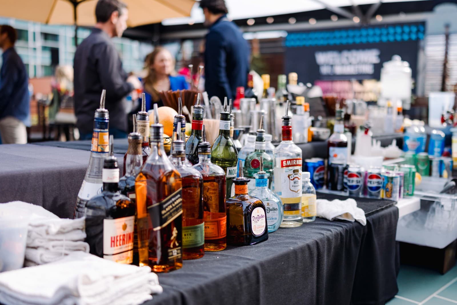 NFL marketing professionals at Super Bowl LX team lunch at The Pearl SF Rooftop San Francisco by JY Studio