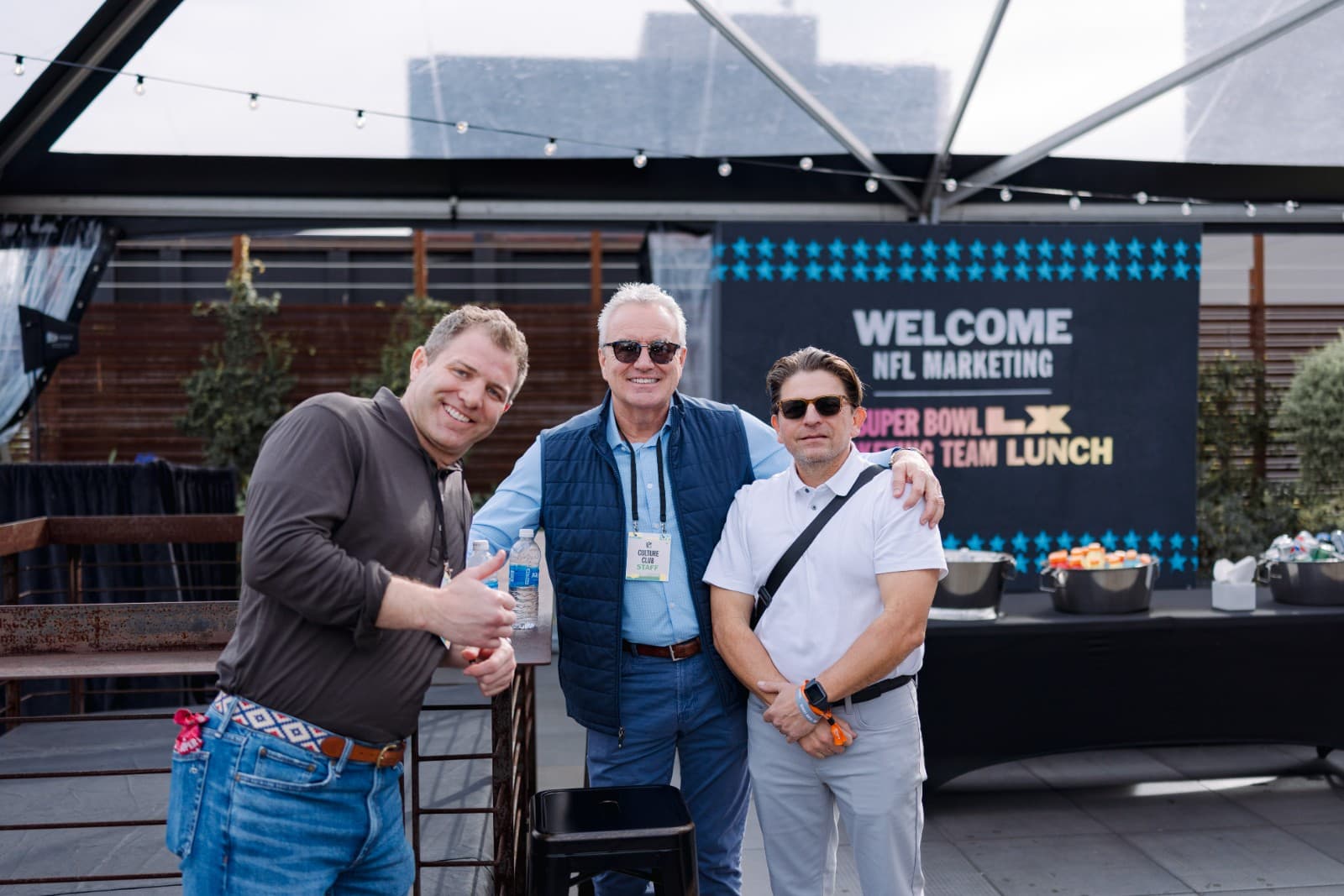NFL team bonding at Super Bowl LX marketing event at The Pearl SF Rooftop San Francisco by JY Studio