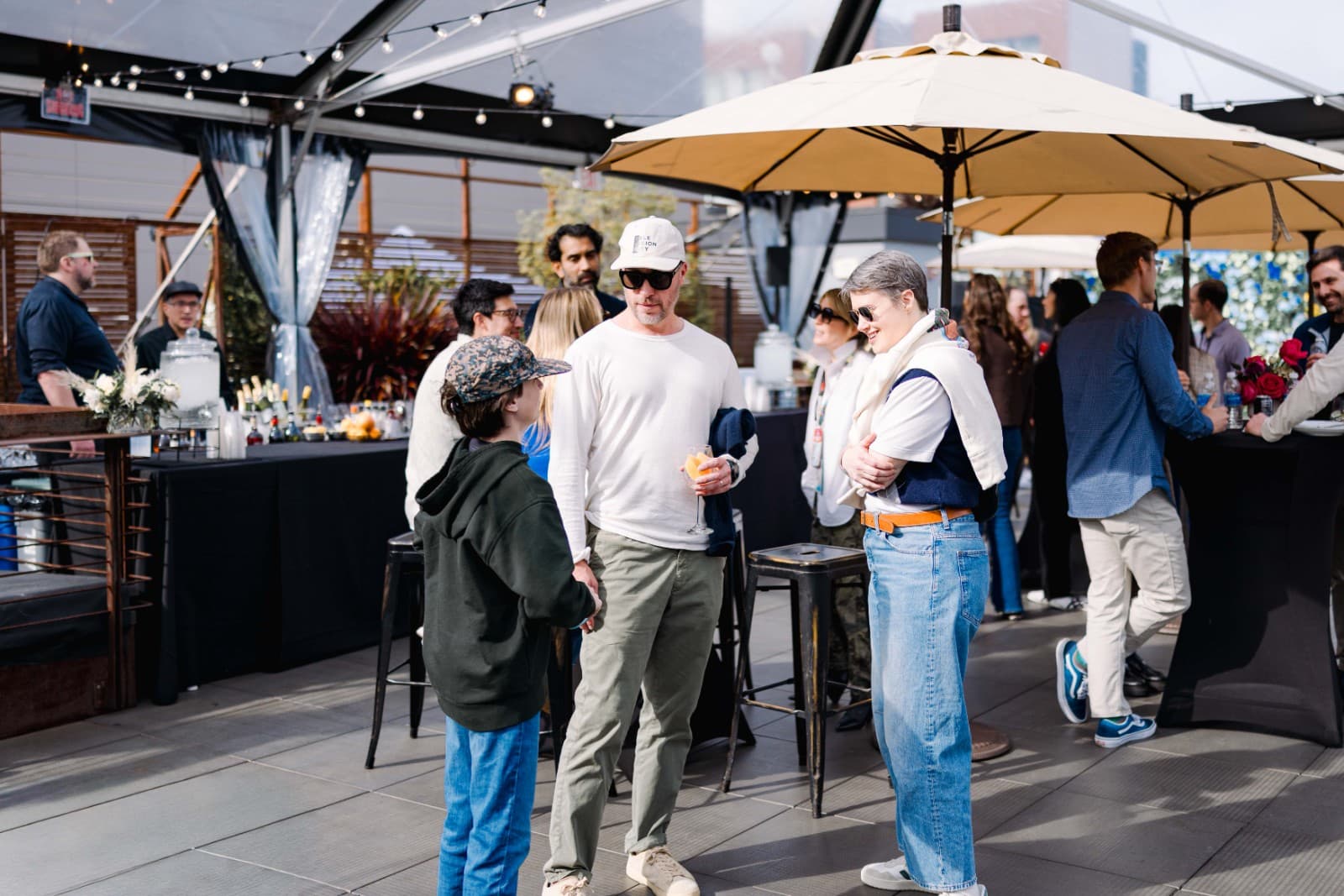 NFL Super Bowl LX marketing lunch rooftop setting at The Pearl SF in San Francisco Bay Area by JY Studio
