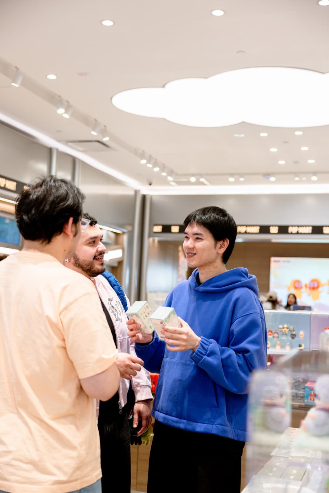 Detailed product photography of Pop Mart figurines at Hillsdale Mall opening San Mateo Bay Area by JY Studio