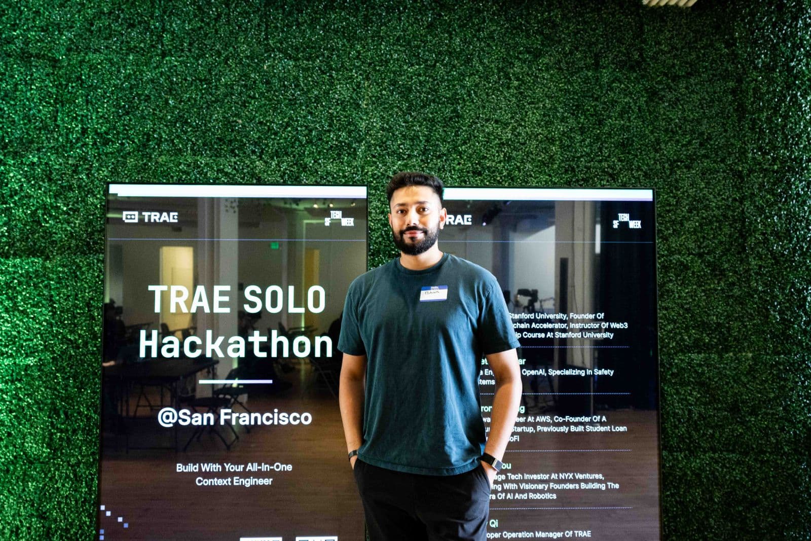 Tech industry professionals networking at TRAE Hackathon in Bay Area by JY Studio