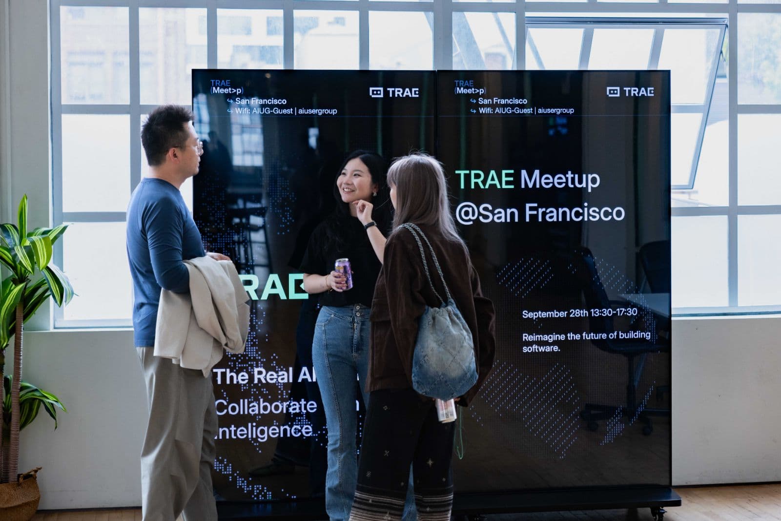 Candid networking interactions at TRAE Meetup in Silicon Valley by JY Studio