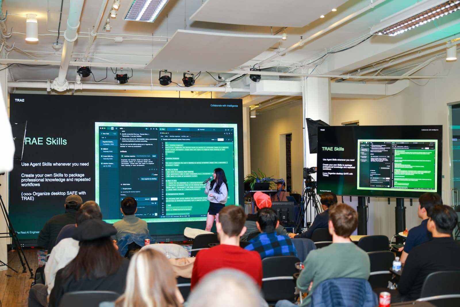 Corporate event atmosphere and venue setup at TRAE Meetup in San Francisco Bay Area by JY Studio