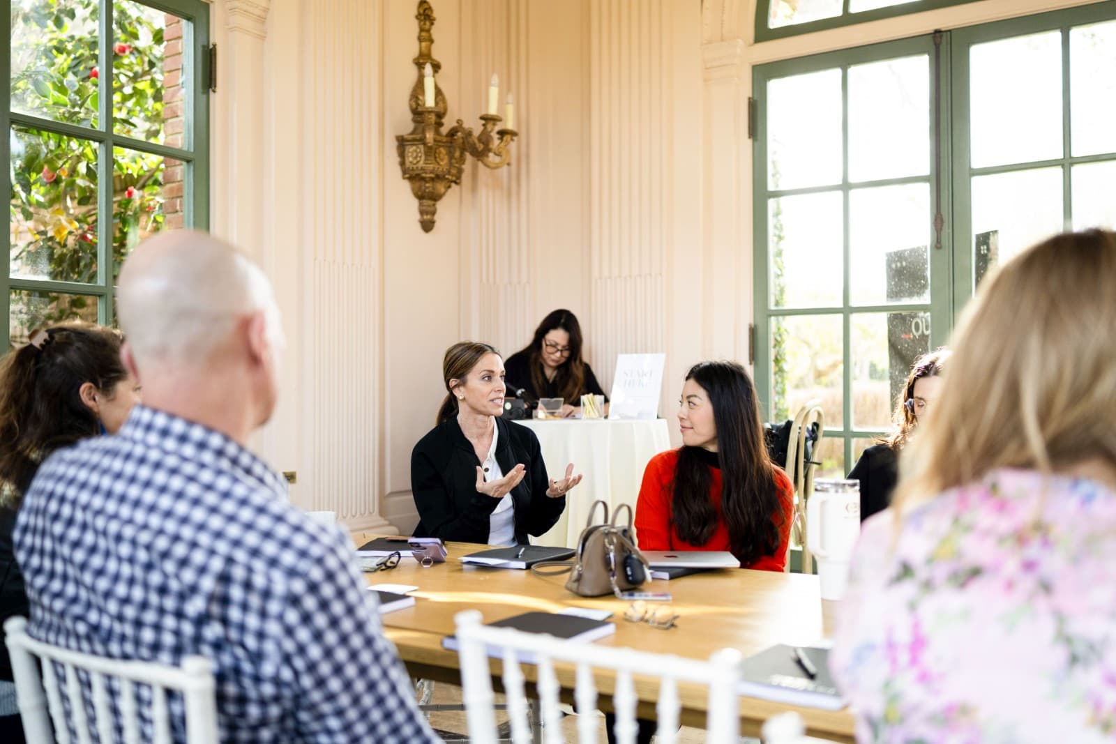 Zapier team lunch gathering at Filoli Historic House and Garden venue in Woodside by JY Studio