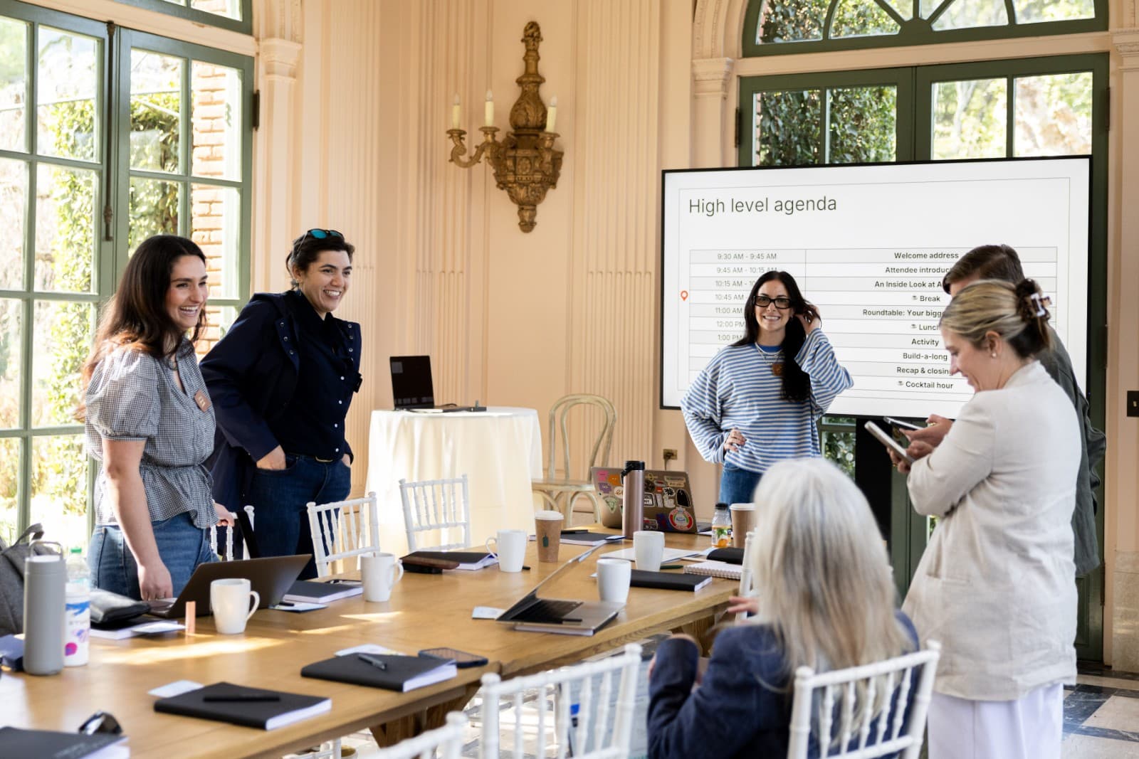 Zapier Outpost welcome reception at Filoli Garden courtyard in Woodside by JY Studio