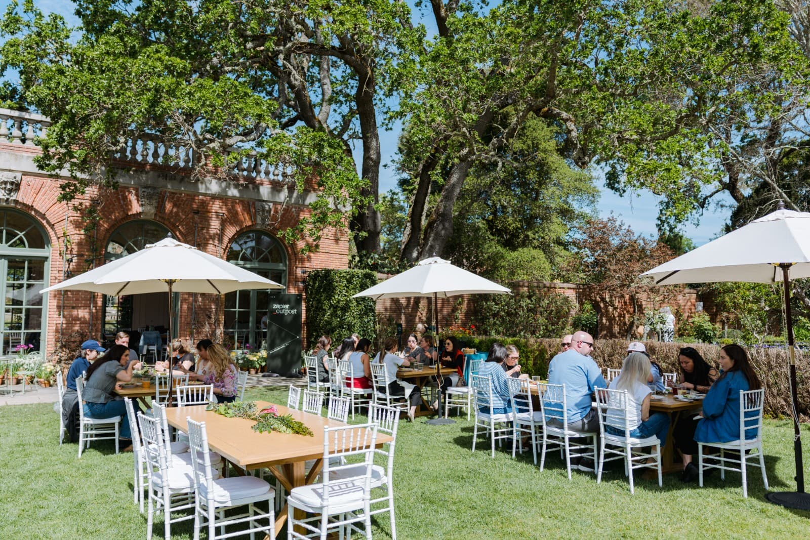 Zapier leadership speaking at Outpost offsite at Filoli Historic House Woodside by JY Studio