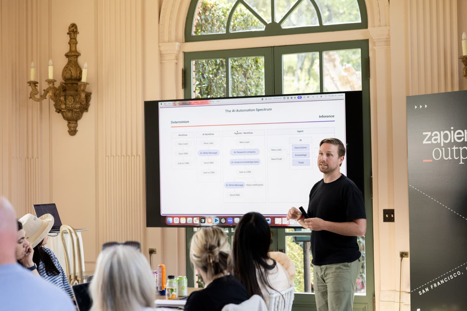 Zapier Outpost fireside chat session at Filoli House in Woodside Bay Area by JY Studio