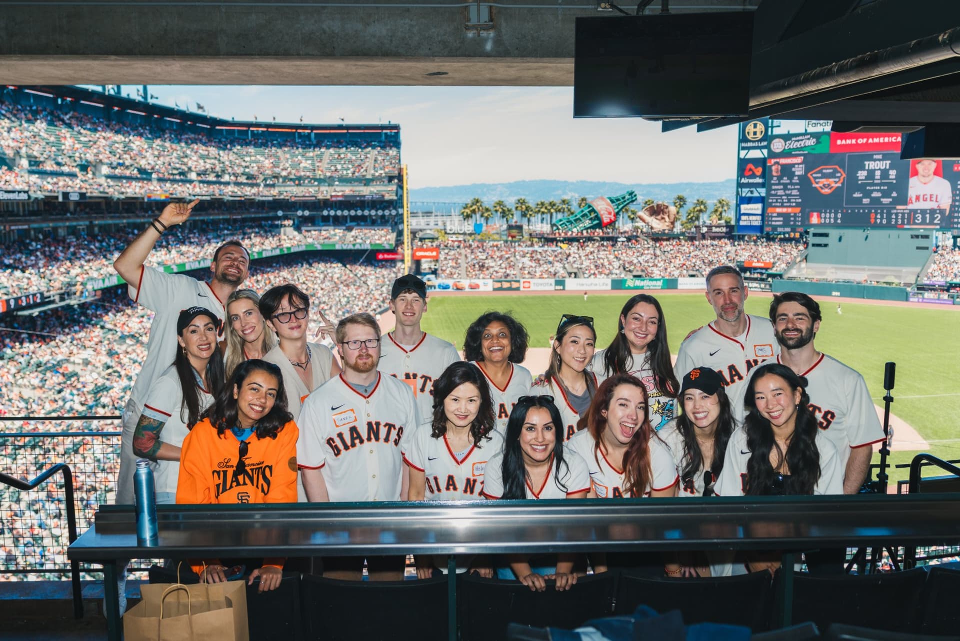 Airwallex x SF Giants suite atmosphere overlooking the field at Oracle Park in San Francisco by JY Studio