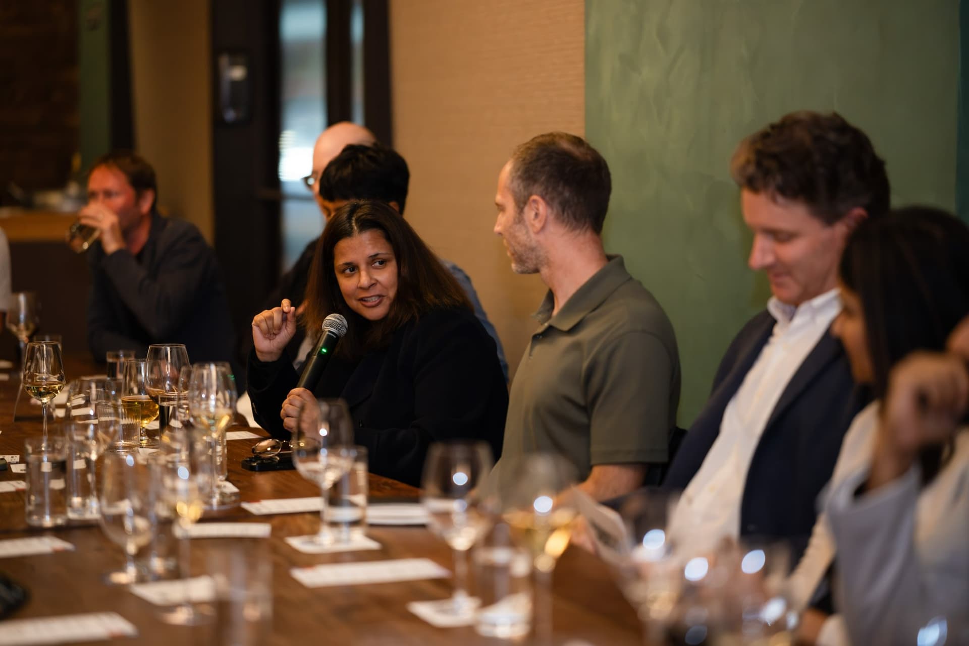 Tech executive sharing her view on AI agents and hiring at the Business Insider AI Insider executive dinner The Great Coding Reset during SF Tech Week 2026 in San Francisco by JY Studio