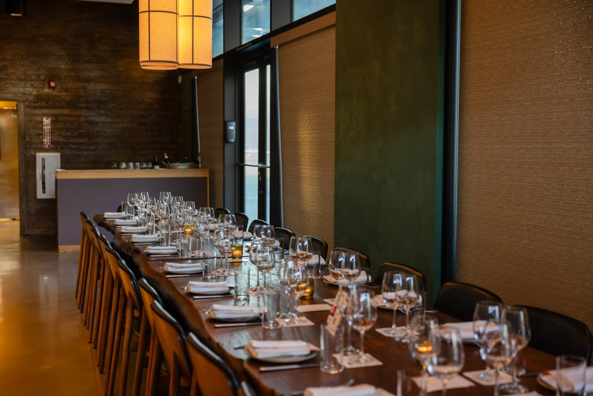 Empty private dining room ready for the executive dinner at the Business Insider AI Insider executive dinner The Great Coding Reset during SF Tech Week 2026 in San Francisco by JY Studio