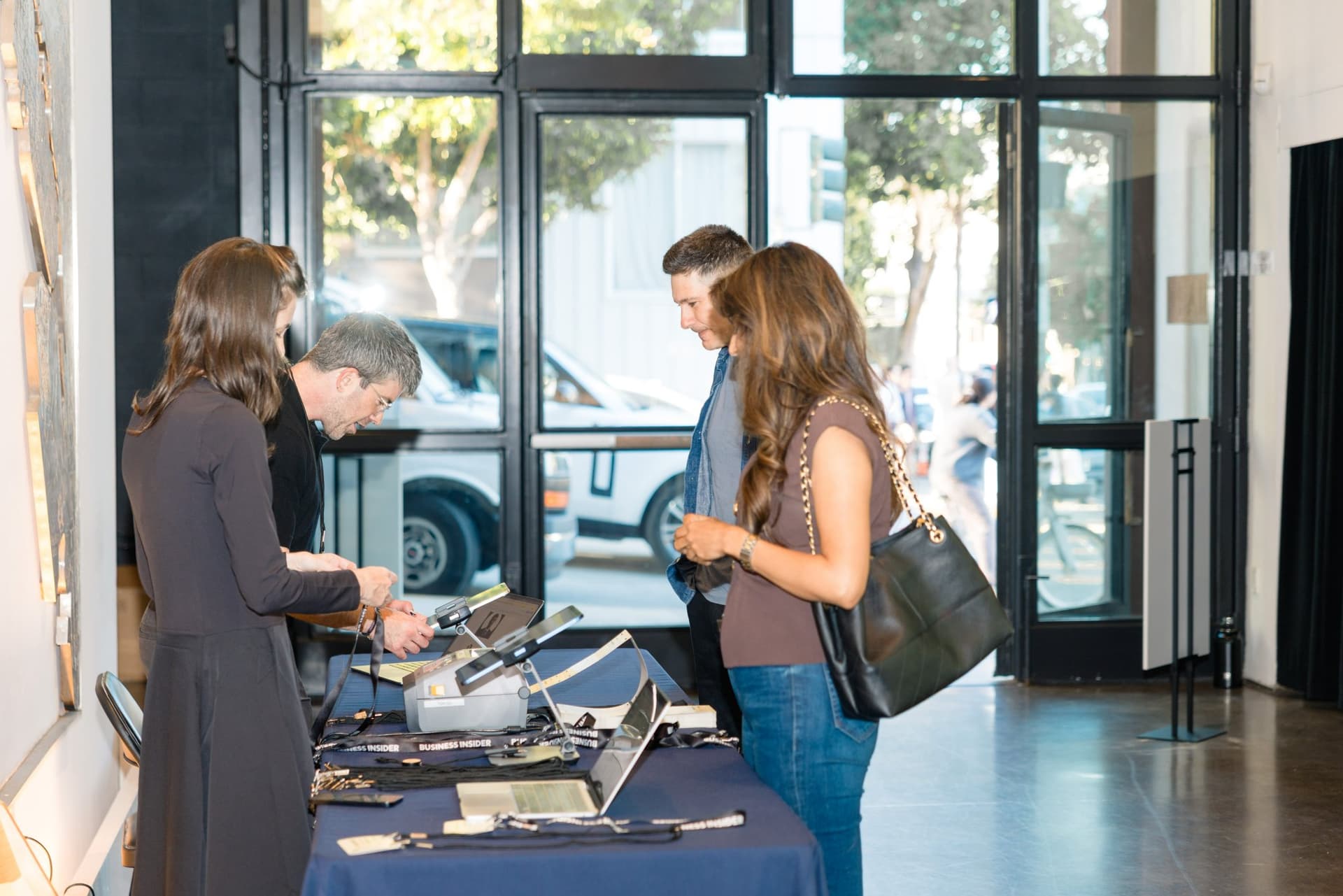 Attendees checking in at the registration desk at Business Insider Tech Insider: Growth Mode at The Pearl SF during SF Tech Week 2026 in San Francisco by JY Studio