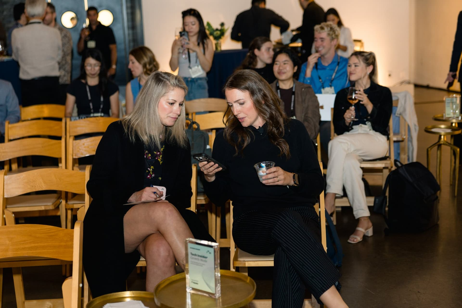 Attendees seated and chatting before the program starts at Business Insider Tech Insider: Growth Mode at The Pearl SF during SF Tech Week 2026 in San Francisco by JY Studio