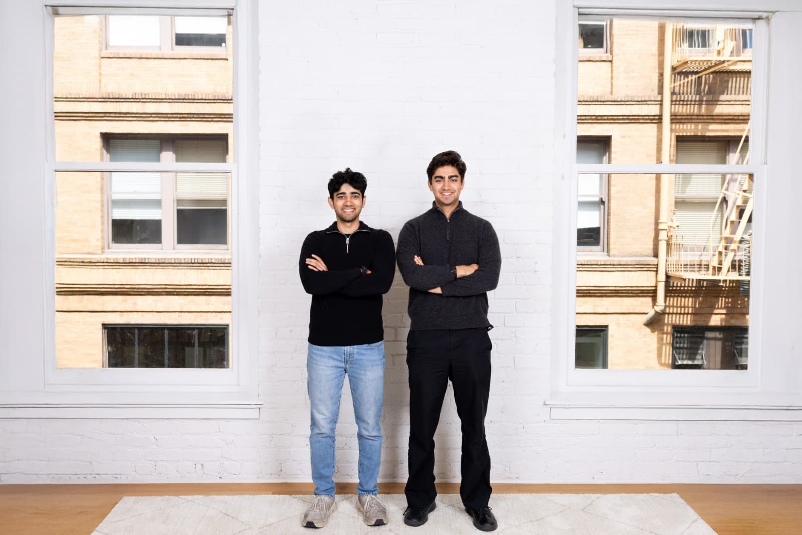 On-site Contrario team group headshot session in downtown San Francisco for corporate branding and press materials by JY Studio